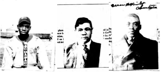 1920 passport photos for Dick Lundy, Babe Ruth, and Oscar Charleston.